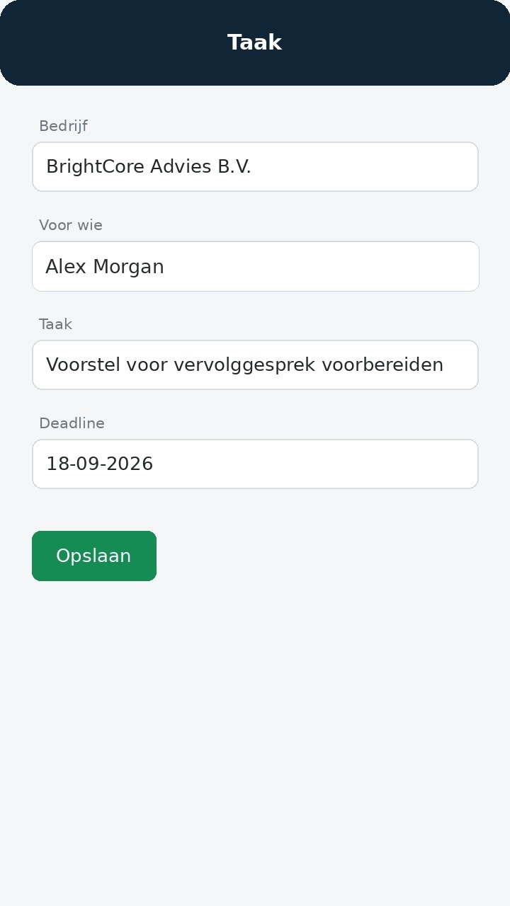 Bizzi-B scherm voor een taak